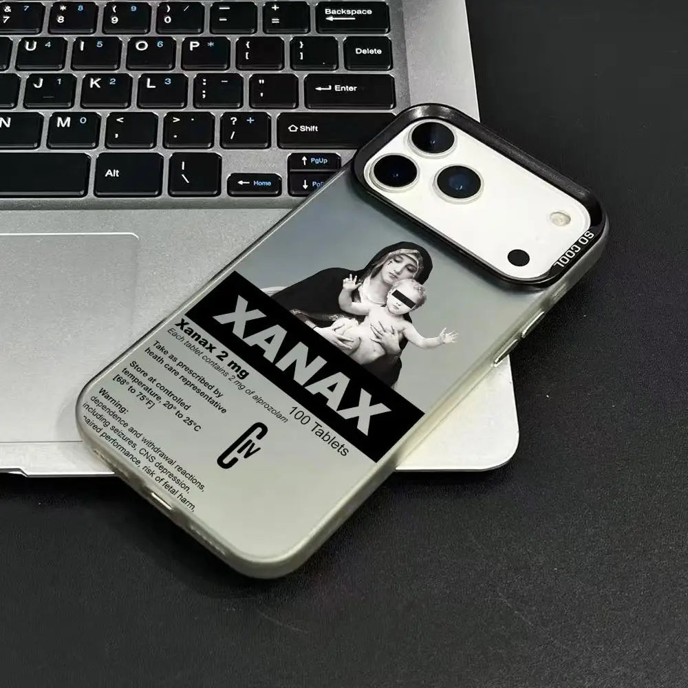 C-Chill Pill XANAXS Phone Case For iPhone 17 16 15 14 13 12 11 Pro Max Air Matte Laser Aurora Shockproof Funda
