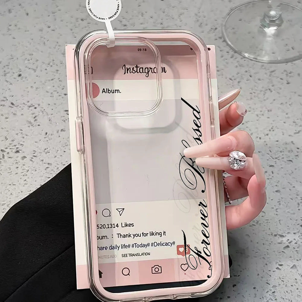 Forever Blessed Simple Clear Phone Case For iPhone 17 13 16 15 11 12 14 Pro Max 17 Air XR X Case Silicone Shockproof Soft Cover