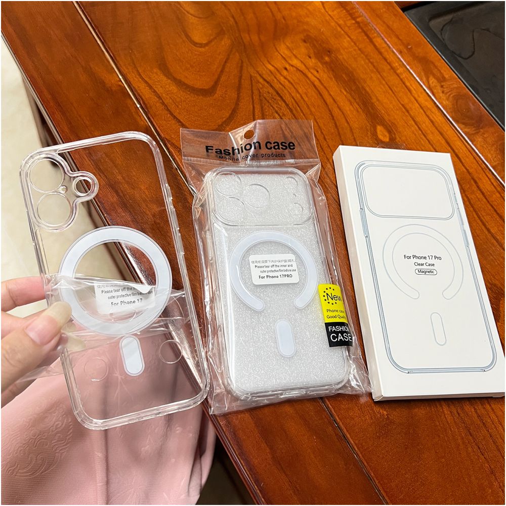 Fundas al por mayor para iPhone 16 funda magn tica Apple 17 Pro Max Crystal Hole funda para m vil Magsafe transparente 15 funda para tel fono 12 image 2