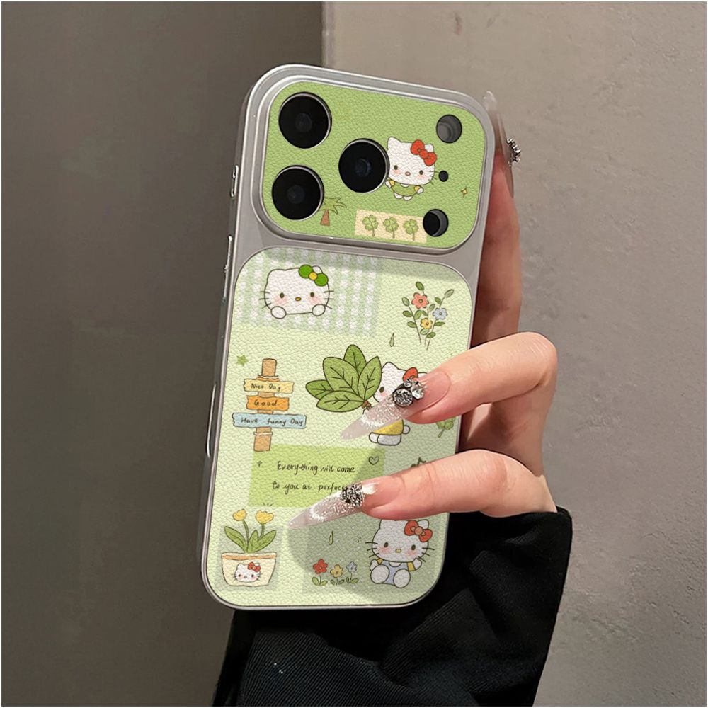 A cute and refreshing Oppo phone case with a grapefruit leaf design and a large window instantly transforming it into a cartoon style Also suitable for Reno15 PRO in lambskin leather