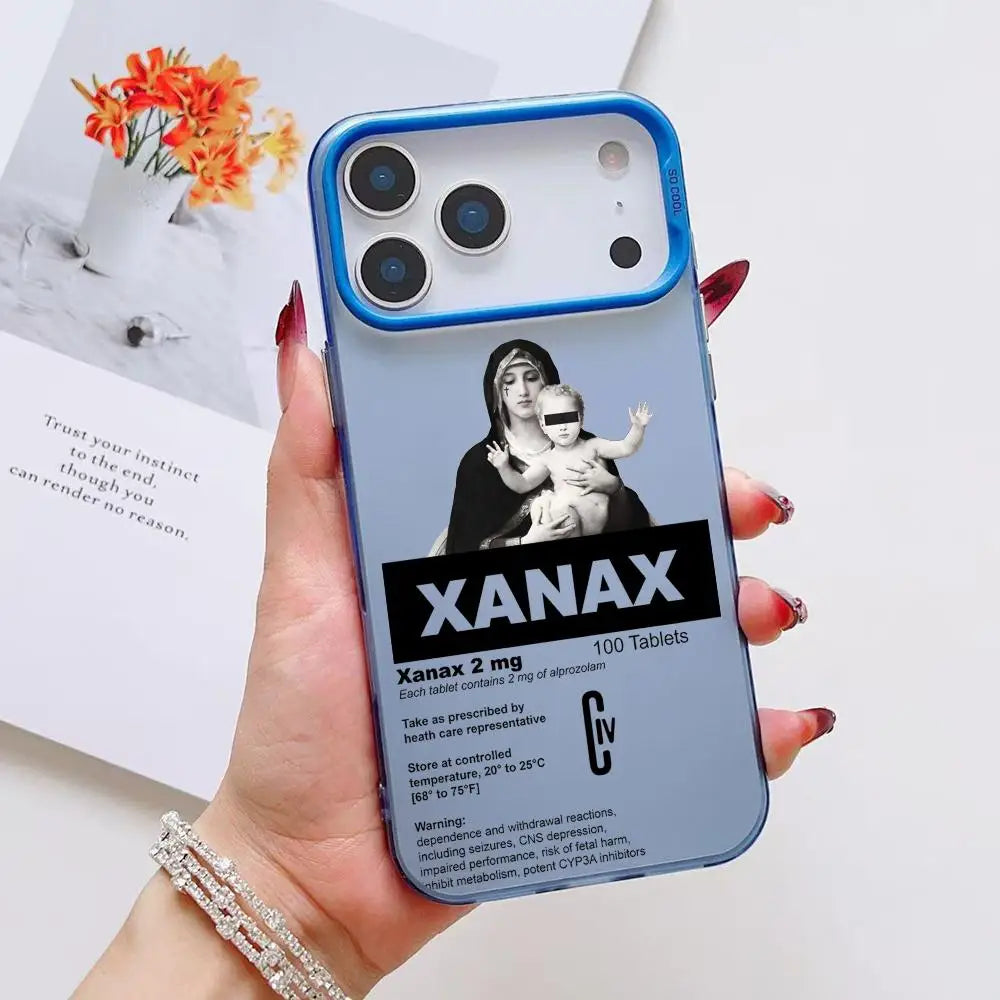 C-Chill Pill XANAXS Phone Case For iPhone 17 16 15 14 13 12 11 Pro Max Air Matte Laser Aurora Shockproof Funda