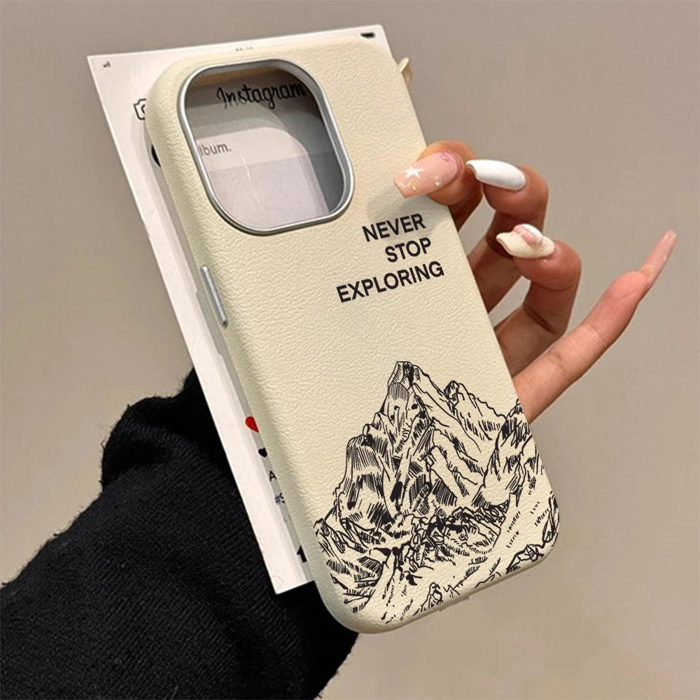Luxury Mountain Simple Case For Samsung Galaxy S25 S24 S23 Ultra S22 S21 Plus FE A57 A56 A55 A54 A53 A36 A35 A34 5G Anti Fundas