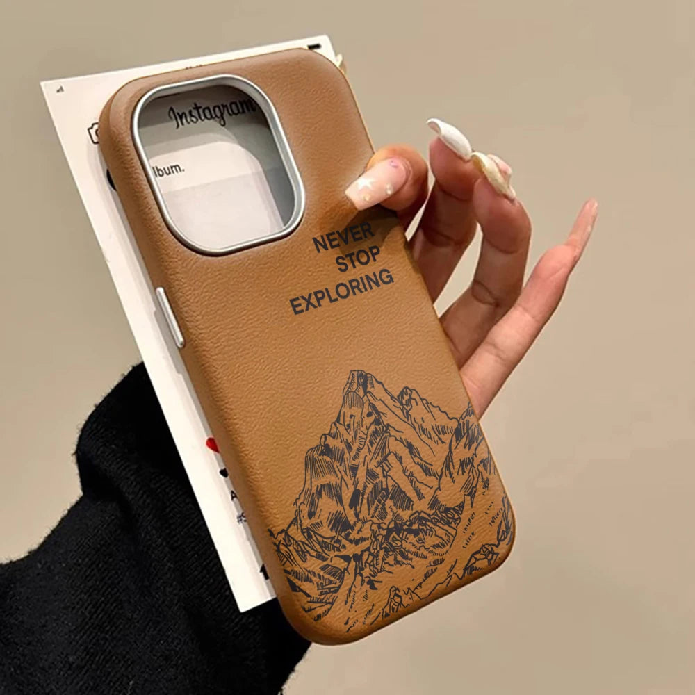 Luxury Mountain Simple Case For Samsung Galaxy S25 S24 S23 Ultra S22 S21 Plus FE A57 A56 A55 A54 A53 A36 A35 A34 5G Anti Fundas