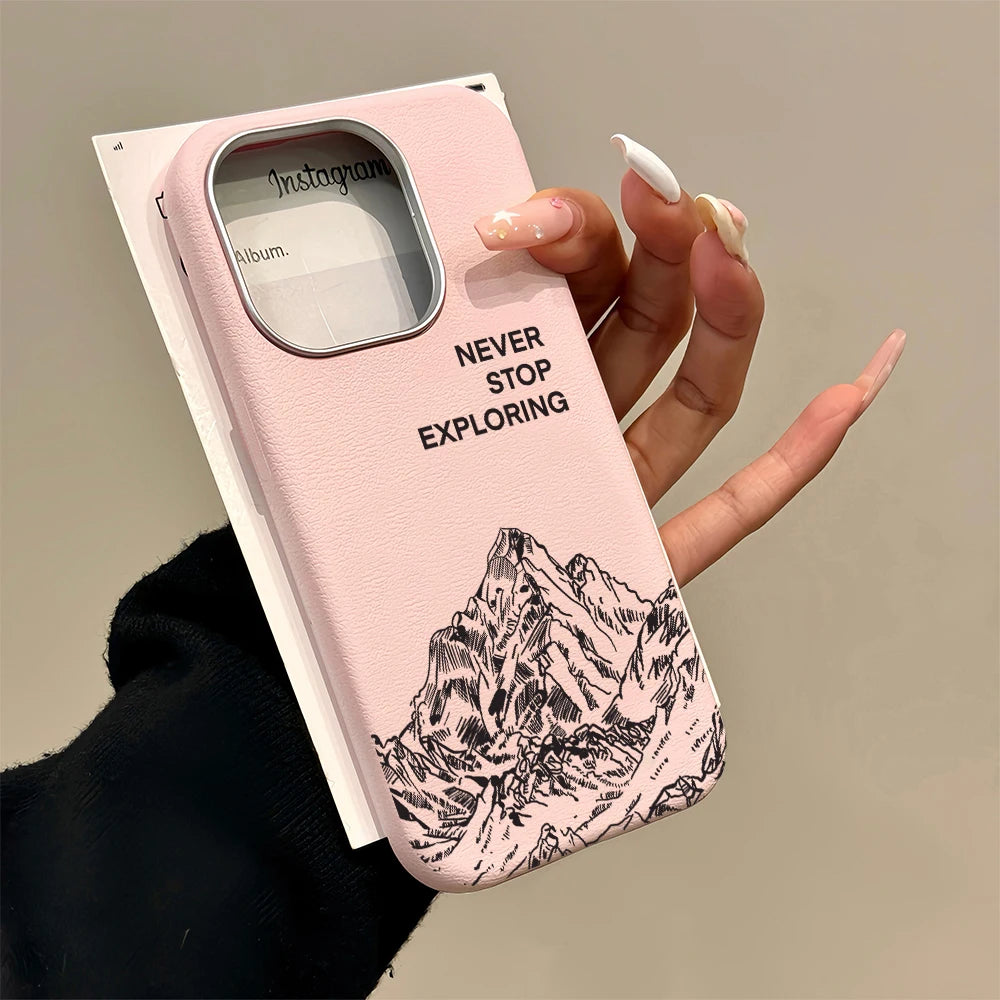 Luxury Mountain Simple Case For Samsung Galaxy S25 S24 S23 Ultra S22 S21 Plus FE A57 A56 A55 A54 A53 A36 A35 A34 5G Anti Fundas
