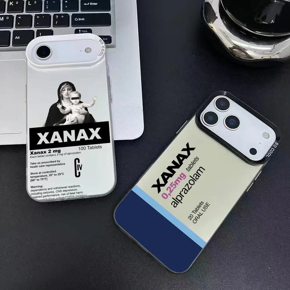 C-Chill Pill XANAXS Phone Case For iPhone 17 16 15 14 13 12 11 Pro Max Air Matte Laser Aurora Shockproof Funda