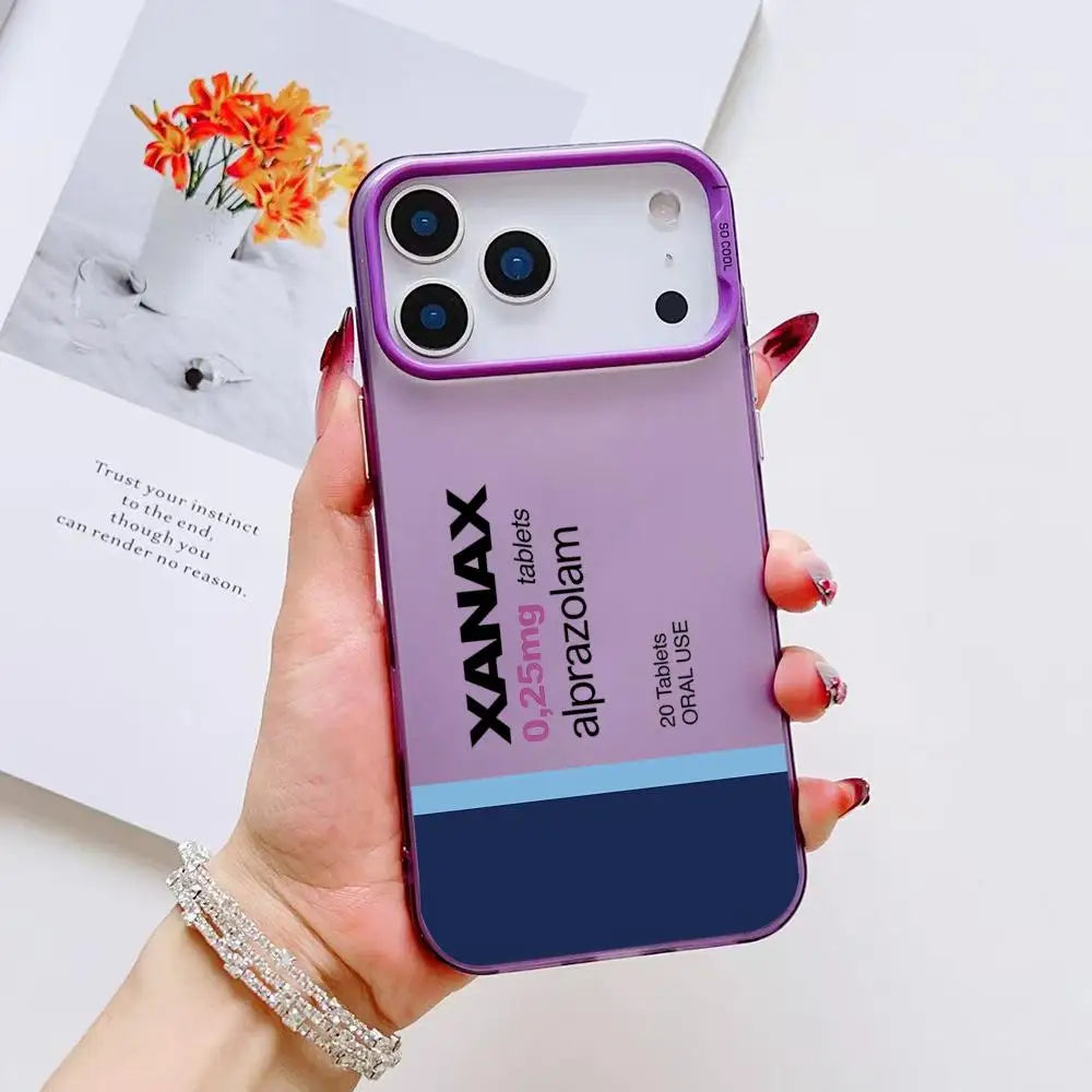C-Chill Pill XANAXS Phone Case For iPhone 17 16 15 14 13 12 11 Pro Max Air Matte Laser Aurora Shockproof Funda